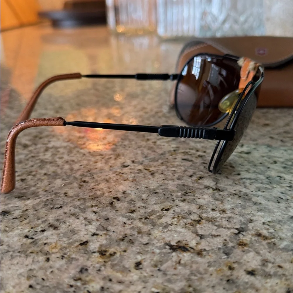 Swiss Army Black and Brown Aviator Sunglasses